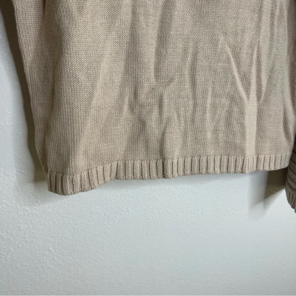 NWT 100% Cotton Tan Textured Pullover Sweater Stitches & Stripes Size XS